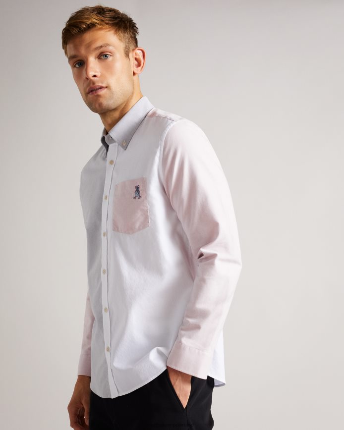 Ted Baker Foster ls Oxford overhemd met kleurblokken veelkleurig kleding Heren 6R02N1685