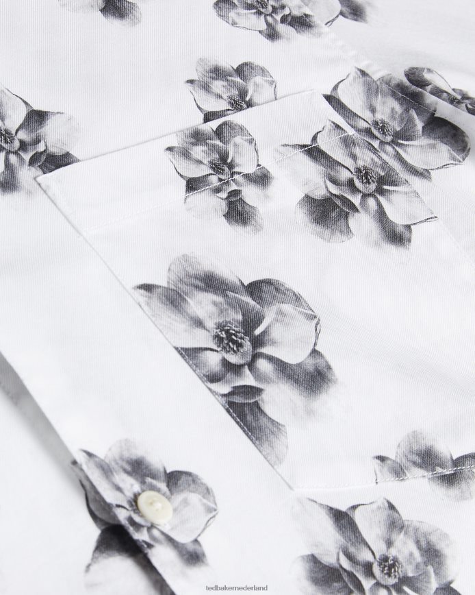 Ted Baker Milhill ls overhemd met fotografische magnolia-print wit kleding Heren 6R02N1675