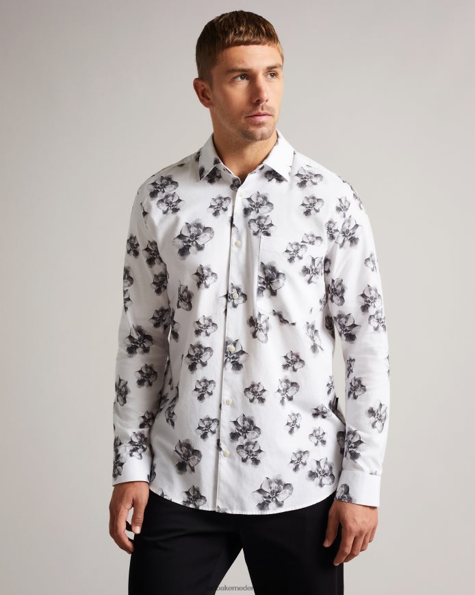 Ted Baker Milhill ls overhemd met fotografische magnolia-print wit kleding Heren 6R02N1675