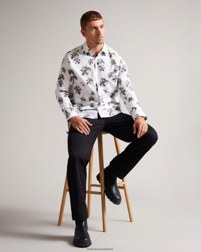 Ted Baker Milhill ls overhemd met fotografische magnolia-print wit kleding Heren 6R02N1675