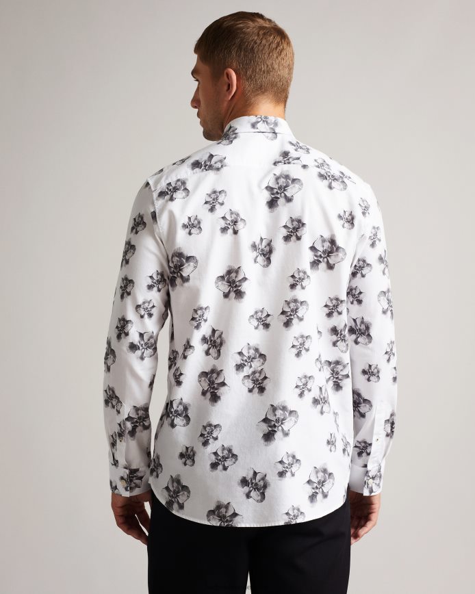 Ted Baker Milhill ls overhemd met fotografische magnolia-print wit kleding Heren 6R02N1675
