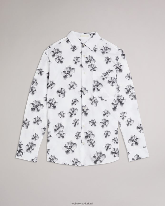 Ted Baker Milhill ls overhemd met fotografische magnolia-print wit kleding Heren 6R02N1675