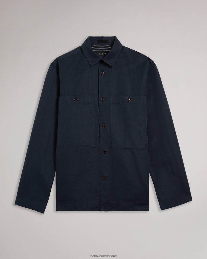 Ted Baker amoret harrington shacket met lange mouwen marine kleding Heren 6R02N1638