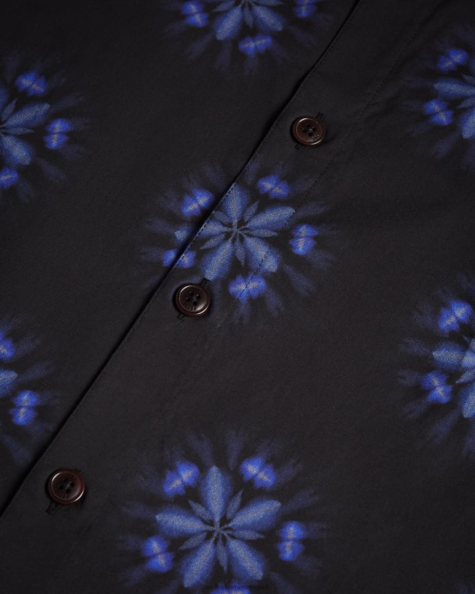 Ted Baker paden overhemd met bloemenprint en korte mouwen zwart kleding Heren 6R02N1649