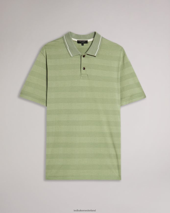 Ted Baker Irby SS-polo met getextureerde strepen lichtgroen kleding Heren 6R02N1691