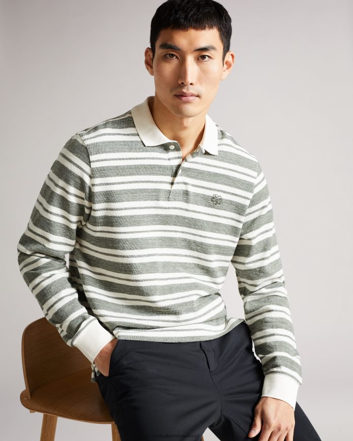 Ted Baker stamhil ls gestreepte polo grijs kleding Heren 6R02N1630
