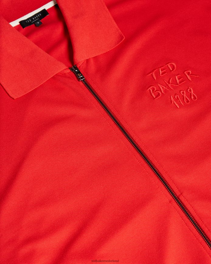 Ted Baker Lymn ls grafische jersey met ritssluiting fel rood kleding Heren 6R02N1627