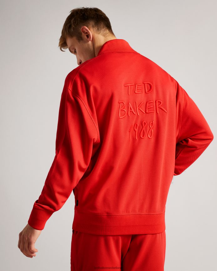 Ted Baker Lymn ls grafische jersey met ritssluiting fel rood kleding Heren 6R02N1627