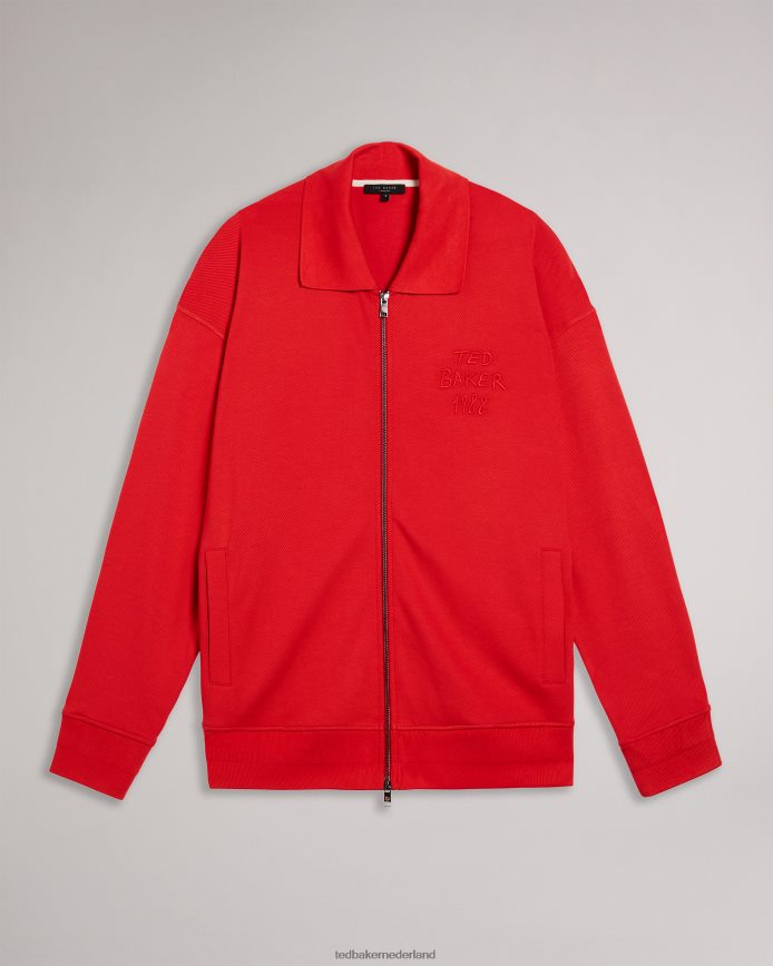 Ted Baker Lymn ls grafische jersey met ritssluiting fel rood kleding Heren 6R02N1627