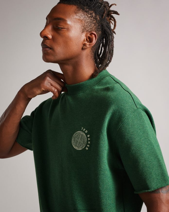 Ted Baker Shandon trui met korte mouwen en relaxte pasvorm donkergroen kleding Heren 6R02N1722