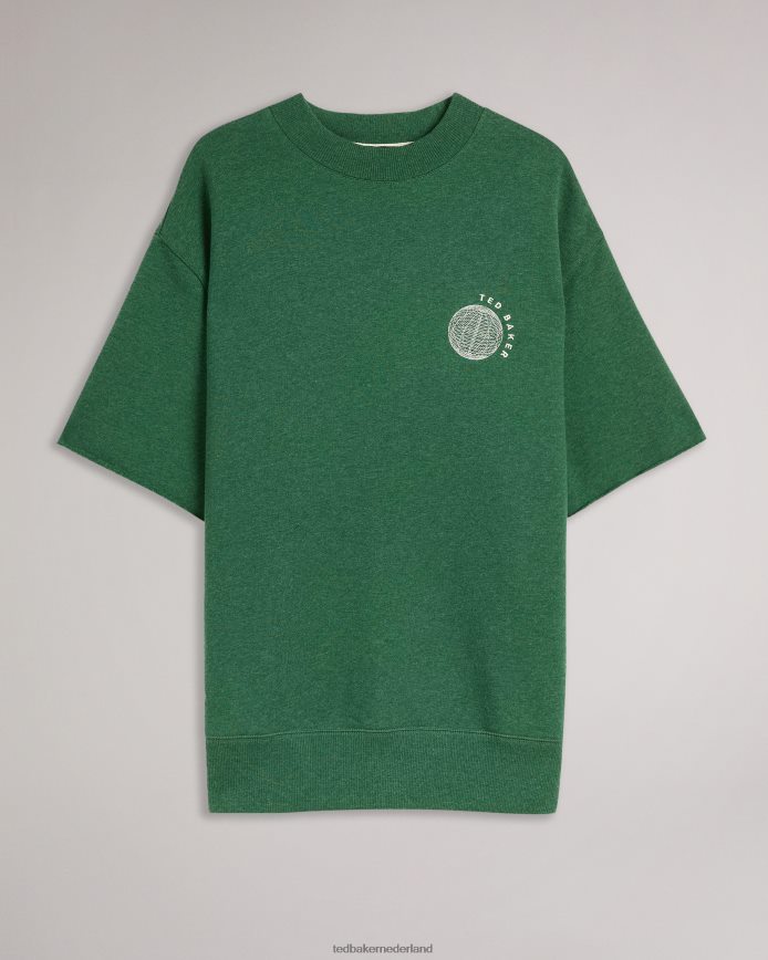 Ted Baker Shandon trui met korte mouwen en relaxte pasvorm donkergroen kleding Heren 6R02N1722