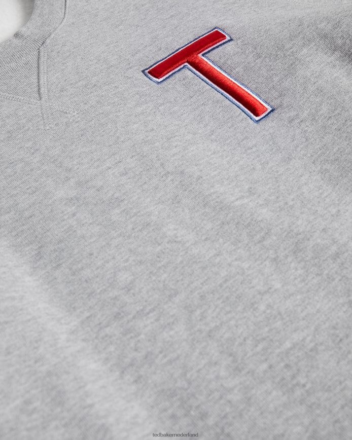 Ted Baker welloe ls varsity t-sweatshirt grijze mergel kleding Heren 6R02N1678