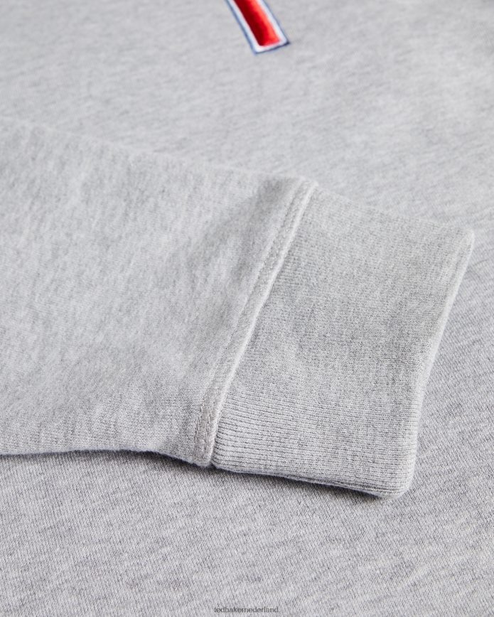 Ted Baker welloe ls varsity t-sweatshirt grijze mergel kleding Heren 6R02N1678