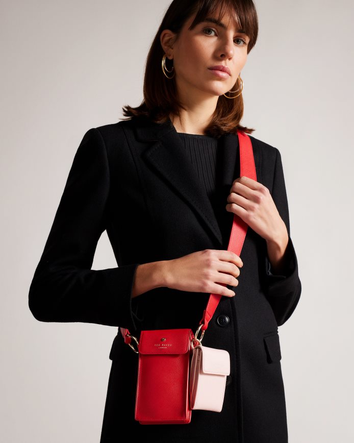 Ted Baker Shamih hartzakje met studs en kaarthouder rood cadeaus vrouwen 6R02N947