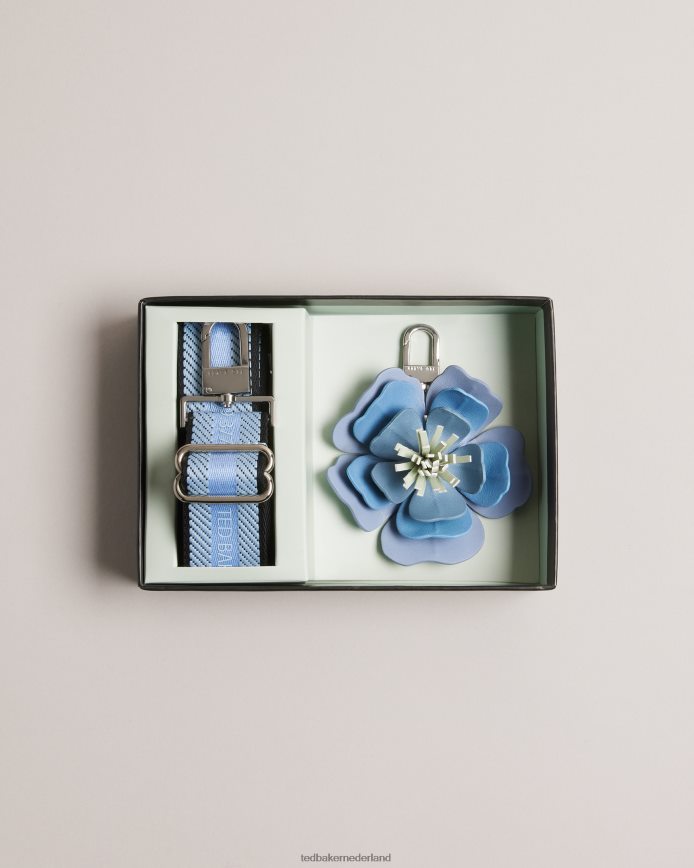 Ted Baker bloemenriem met bloemensleutelhanger blauw cadeaus vrouwen 6R02N939