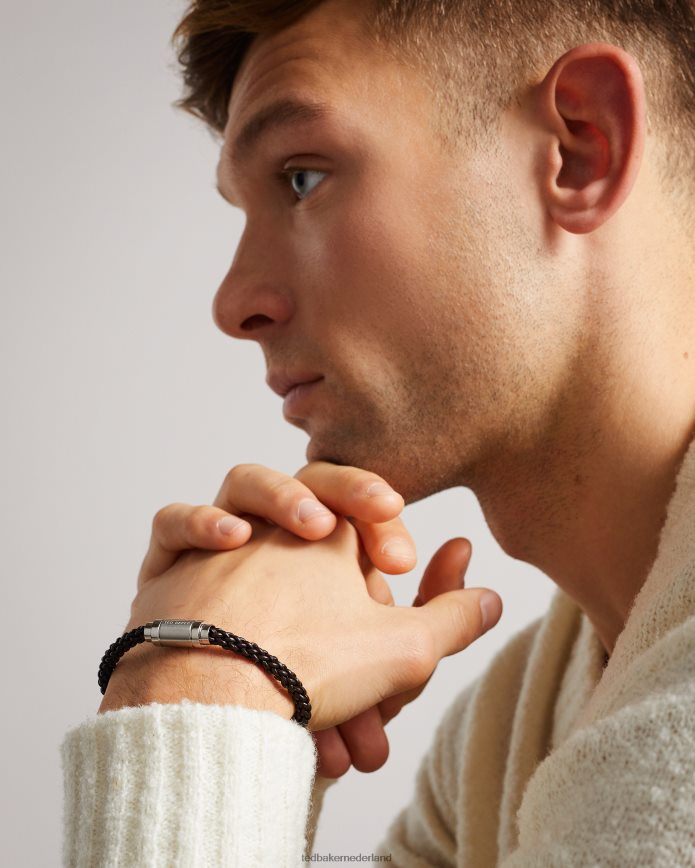 Ted Baker Duran lederen geweven armband bruin-chocolade cadeaus Heren 6R02N1819