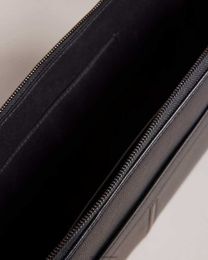 Ted Baker pruimkleurige 15 inch kunstleren laptoptas zwart cadeaus Heren 6R02N2115