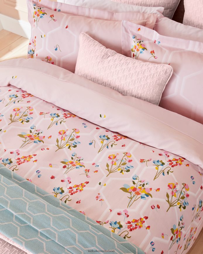 Ted Baker pmint pepermunt volledige/queensize dekbedovertrekset roze huishoudartikelen verzameling 6R02N2098