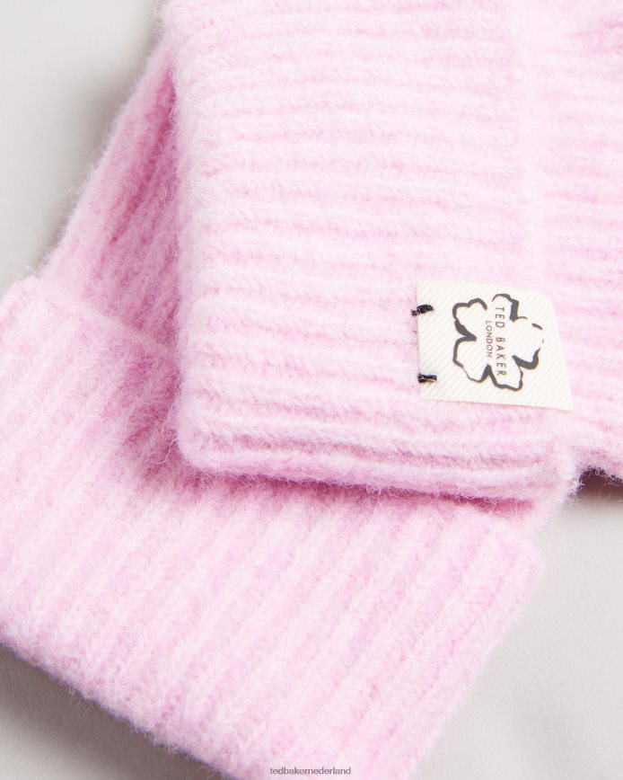 Ted Baker brittea geribde gebreide handschoenen bleekroze accessoires vrouwen 6R02N1136