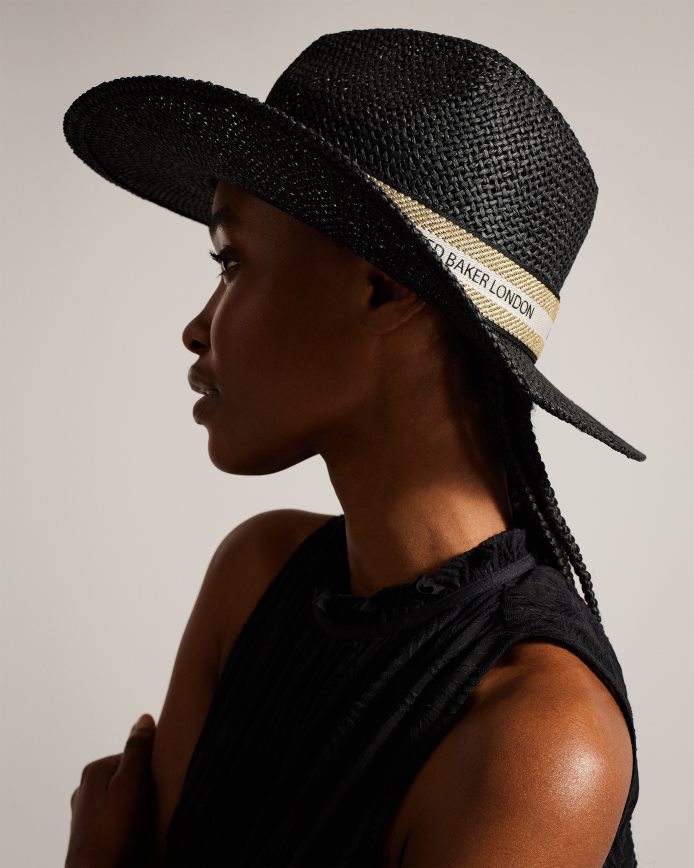Ted Baker clairie gleufhoed van stro zwart accessoires vrouwen 6R02N974