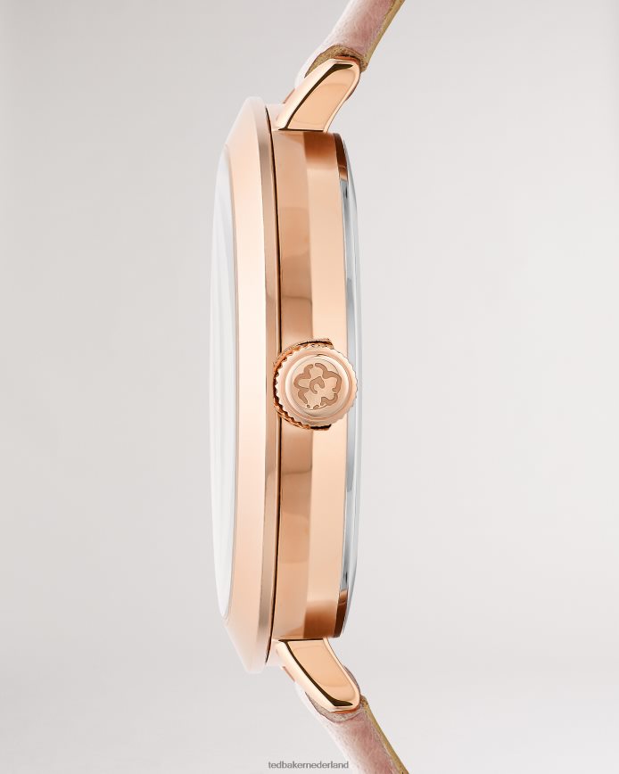 Ted Baker Ammmy leren horloge met magnolia detail roze accessoires vrouwen 6R02N972