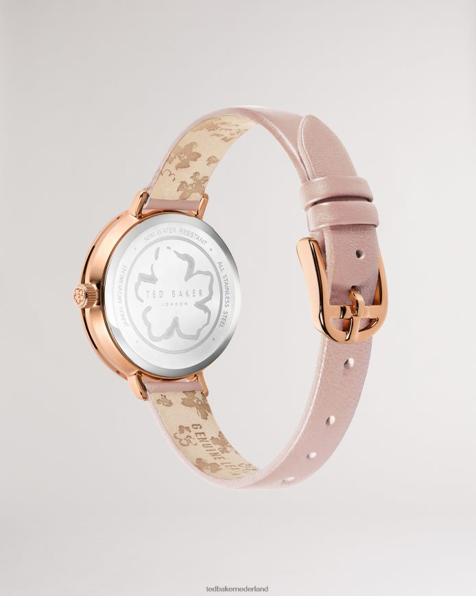Ted Baker Ammmy leren horloge met magnolia detail roze accessoires vrouwen 6R02N972