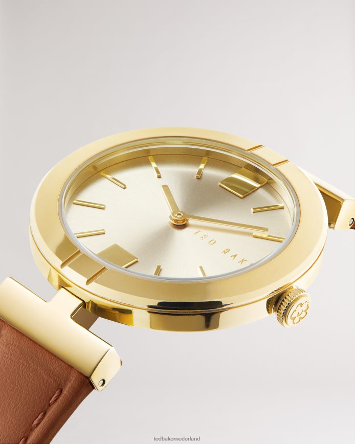Ted Baker Darbii T-frame horloge met leren band bruinen accessoires vrouwen 6R02N1053