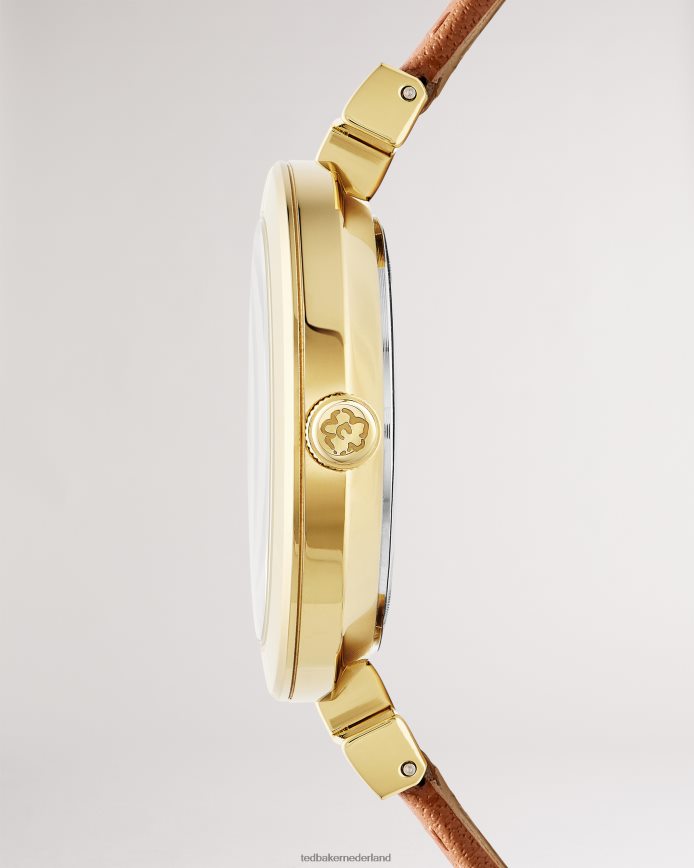 Ted Baker Darbii T-frame horloge met leren band bruinen accessoires vrouwen 6R02N1053