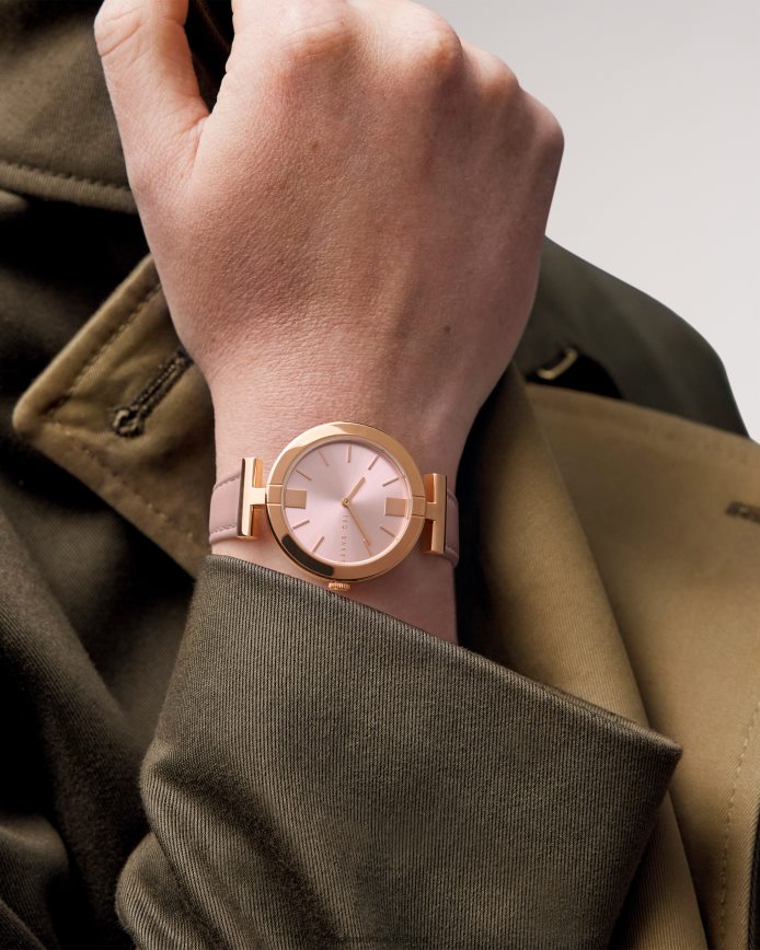 Ted Baker Darbyy T-frame horloge met leren band roze accessoires vrouwen 6R02N1092