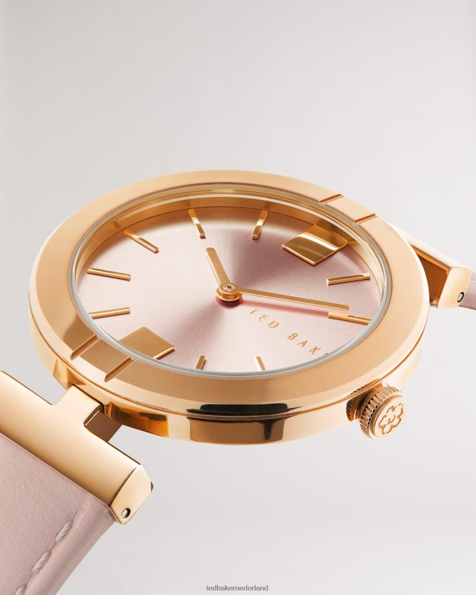 Ted Baker Darbyy T-frame horloge met leren band roze accessoires vrouwen 6R02N1092