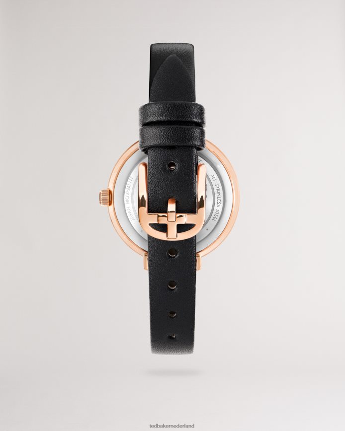 Ted Baker Isidoro bloemenprinthorloge met leren band zwart accessoires vrouwen 6R02N1060