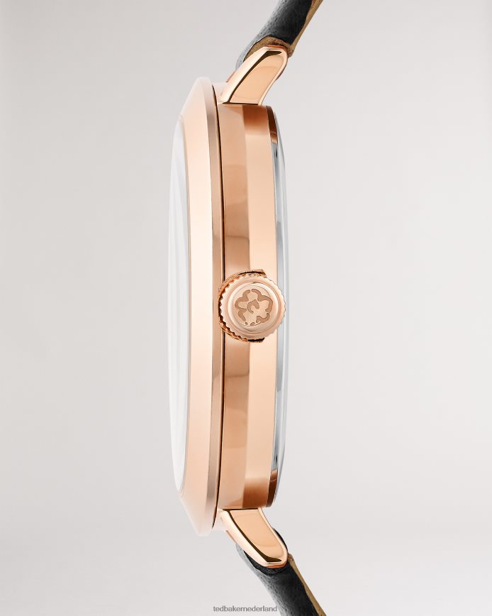 Ted Baker Isidoro bloemenprinthorloge met leren band zwart accessoires vrouwen 6R02N1060