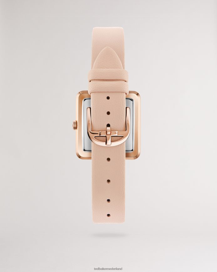 Ted Baker ivelisa vierkant horloge met veganistisch leren bandje lichtroze accessoires vrouwen 6R02N1061
