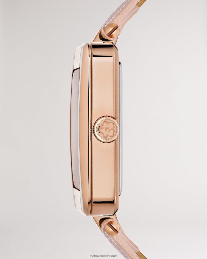 Ted Baker ivelisa vierkant horloge met veganistisch leren bandje lichtroze accessoires vrouwen 6R02N1061
