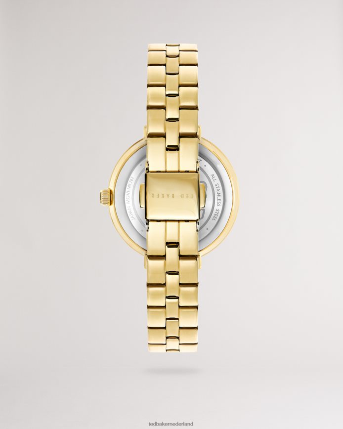 Ted Baker lesedot horloge met bloemenwijzerplaat en roestvrijstalen armband gouden kleur accessoires vrouwen 6R02N1145