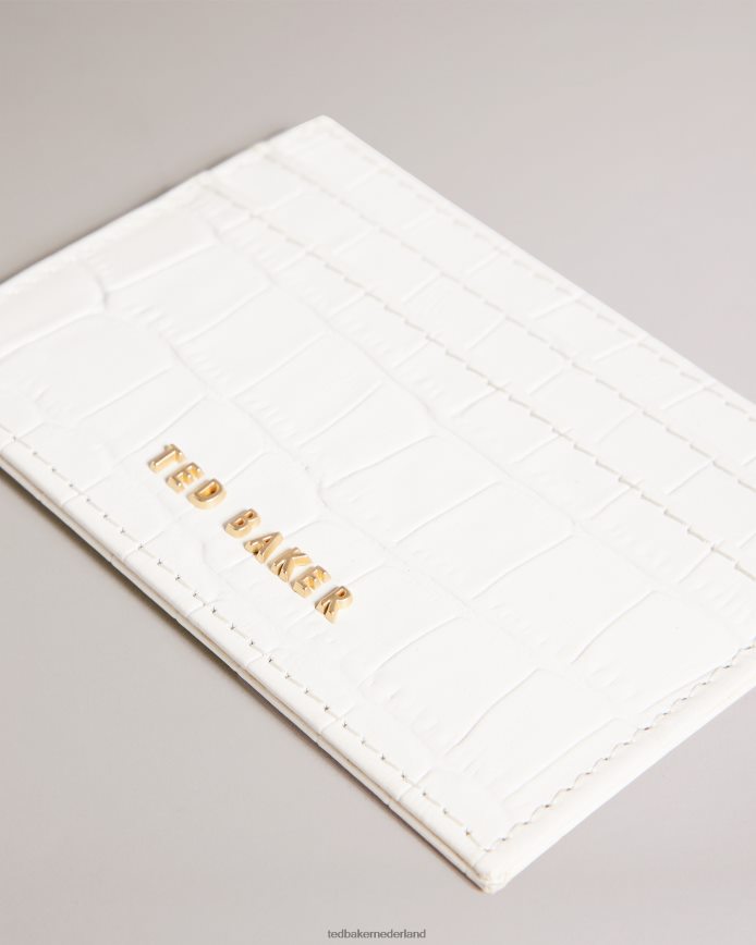 Ted Baker Crokina imitatie krokodillenkaarthouder ecru accessoires vrouwen 6R02N1059