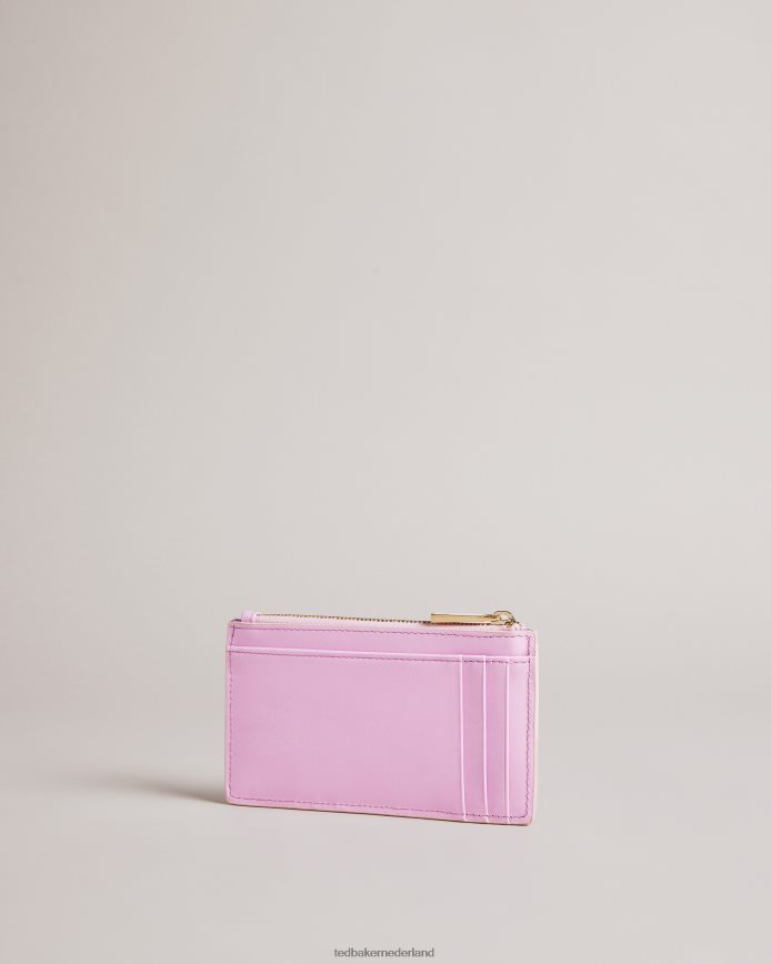 Ted Baker samie gecoate kaarthouder met rits lichtroze accessoires vrouwen 6R02N1018