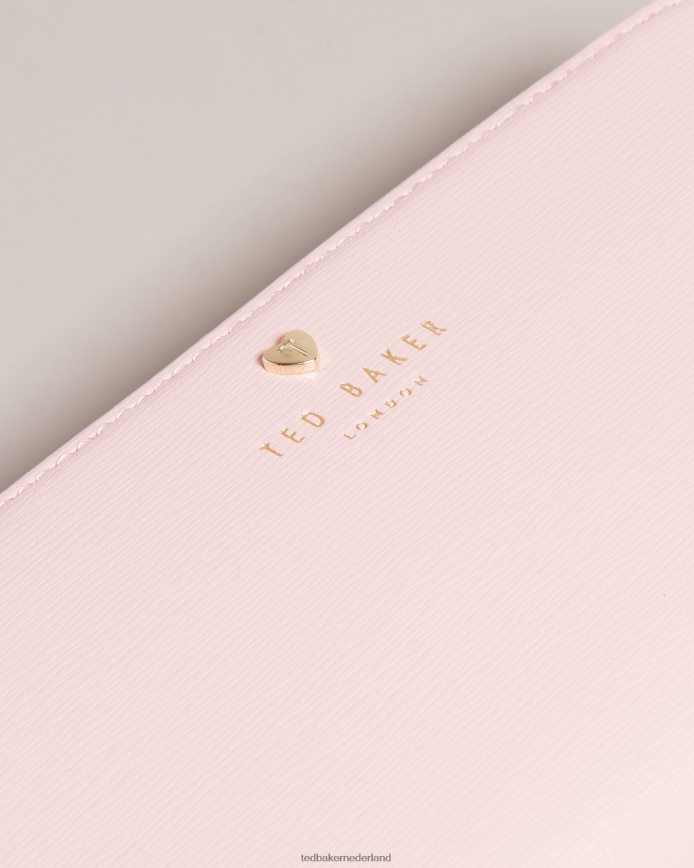 Ted Baker hartvormige portemonnee met studs en ritssluiting rondom bleekroze accessoires vrouwen 6R02N941