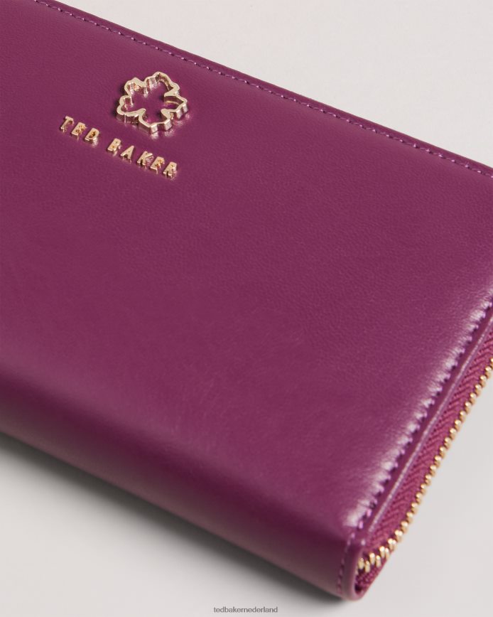 Ted Baker jorjana grote portemonnee met bloemenoogje en rits ossenbloed accessoires vrouwen 6R02N946