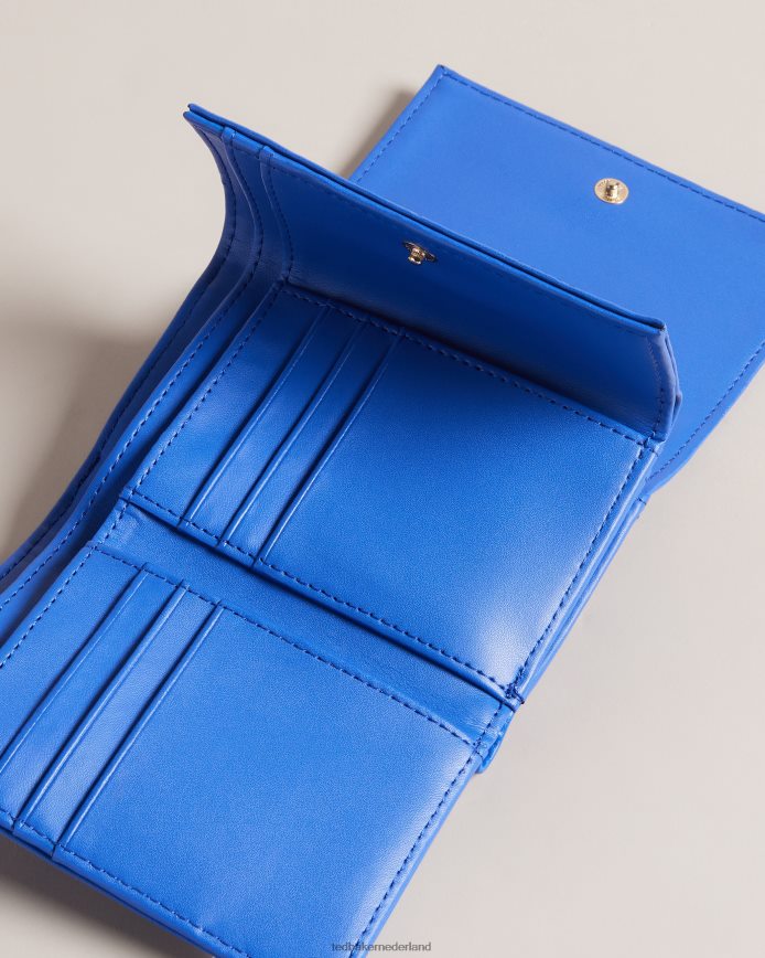 Ted Baker rozza mat leren kleine kristallen portemonnee helderblauw accessoires vrouwen 6R02N1074