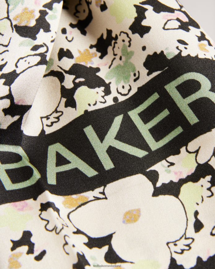 Ted Baker Zebbaa ditsy gebloemde vierkante satijnen sjaal zwart accessoires vrouwen 6R02N952