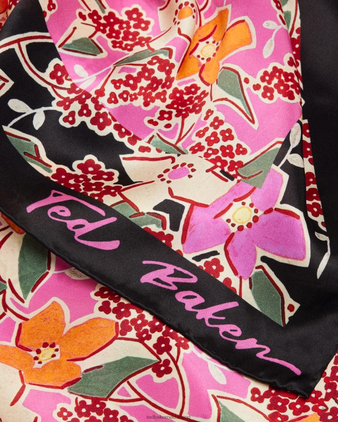 Ted Baker niaome pure zijden levendige bloemensjaal bleek paars accessoires vrouwen 6R02N1105