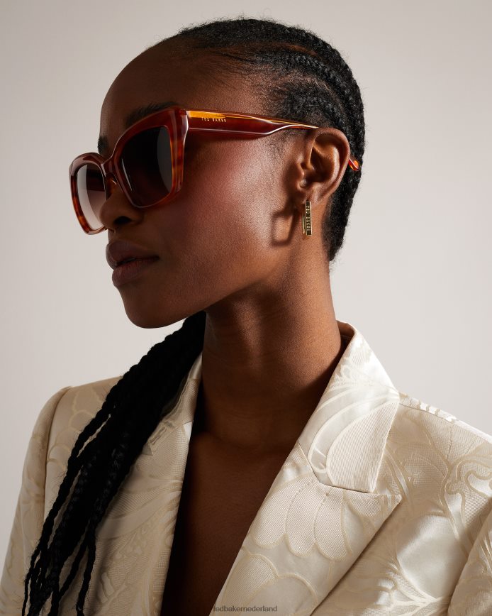 Ted Baker hyatts vierkante zonnebril met schildpadmotief schildpad accessoires vrouwen 6R02N1132