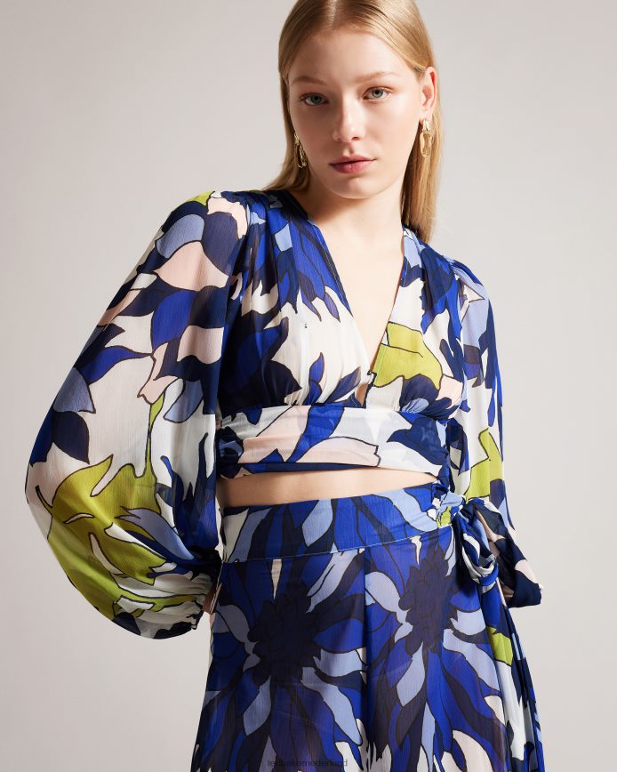 Ted Baker Strandtopje met diepuitgesneden hals en chrysan bloemen natuurlijk kleding vrouwen 6R02N442