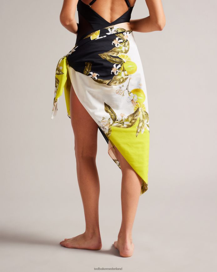 Ted Baker abbieee strandsarong met botanische print zwart kleding vrouwen 6R02N1015