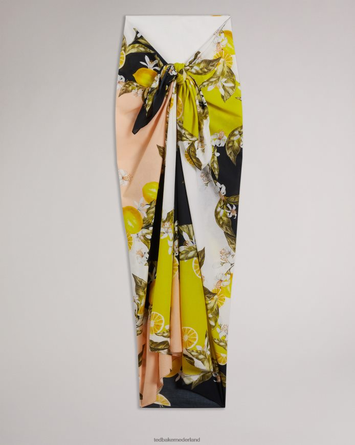Ted Baker abbieee strandsarong met botanische print zwart kleding vrouwen 6R02N1015