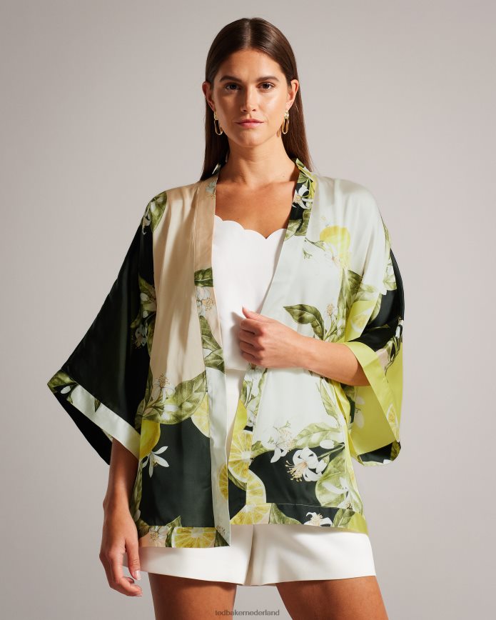Ted Baker denissy kimono met citroenprint zwart kleding vrouwen 6R02N353