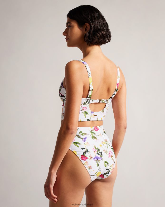 Ted Baker Royella lange bikinitop met bloemenprint wit kleding vrouwen 6R02N226