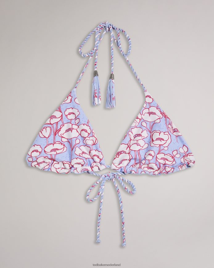 Ted Baker raela omkeerbare bikinitop met klaprozenprint blauw kleding vrouwen 6R02N387