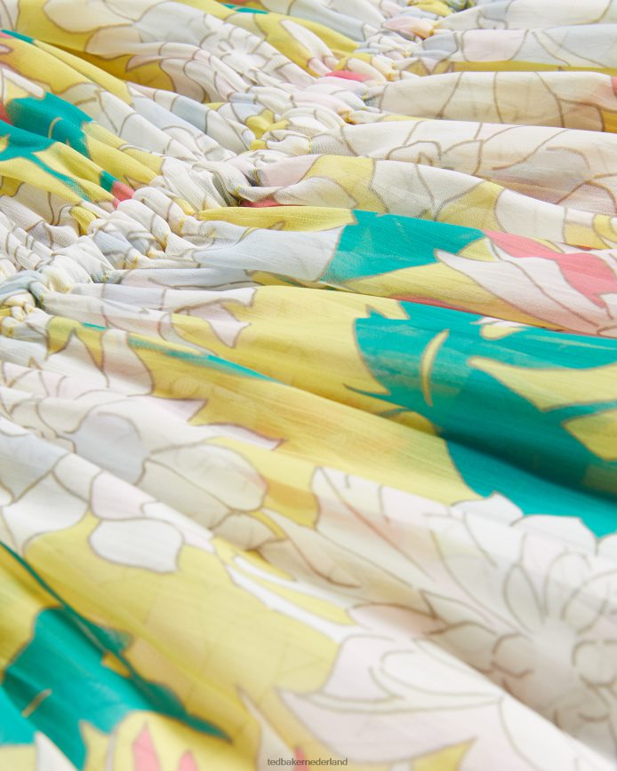 Ted Baker kanten maxi cover-up met diepe hals middelgeel kleding vrouwen 6R02N465